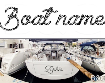 Custom Boat Name Decal, Rope style font decal, Marine Stickers, Pontoon vinyl Sticker, Personalized Nautical Vinyl Decal, Original Gift