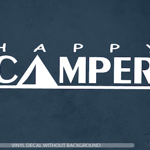 Campingsticker | Sticker Happy Camper | Campingsticker | Sticker aanhanger | Vinylsticker natuur | Tent | Vinylstickers en muurstickers camper