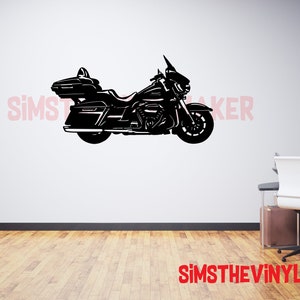 Hd Motorcycle Decal, 2017 Electra Glide Ultra Vinyl Sticker, Wall Art, Office decor, Moto Harley, Mancave Garage Decal, Dad's Birthday Gift