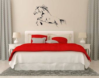 Horse Wall Decal, Mustang vinyl sticker, Stallion horse decal, horse wall decor, jumping horse decal, mare decal, equine vinyl sticker