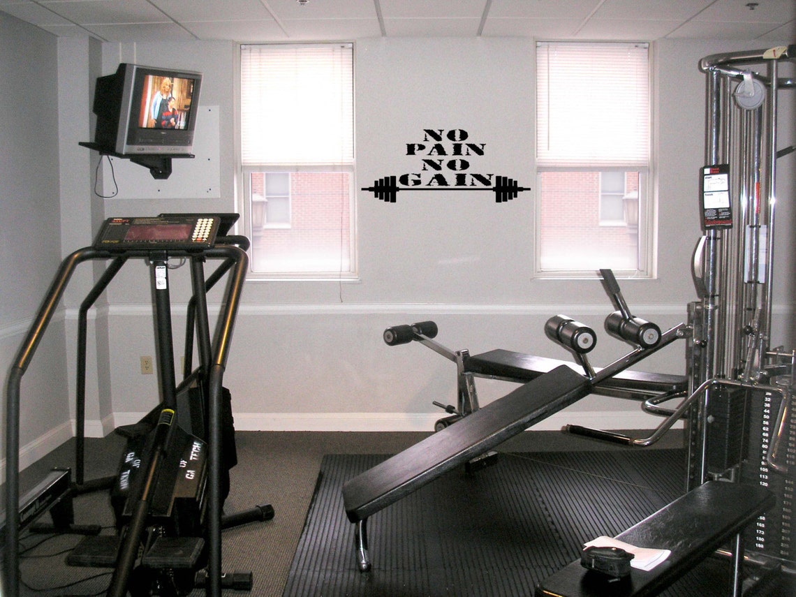 No Pain No Gain decal Motivational Gym Quote Wall art Vinyl | Etsy