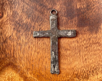 Old World Cross Pendant, Prayer, Boho,DIY Jewelry Supplies, Findings, Soldered Pendant, Jewelry, Religious Medal, Christian