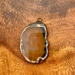 Natural Agate Soldered Pendant, DIY Jewelry Supplies, Jewelry Findings, Pendant, Soldered Pendant, Crystal Pendant, Stone Pendant