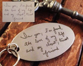 Handwritten Key Chain, Your Handwriting keychain - or font, personalized key chain, keychain for him, keychain for her, personalized, Christ