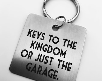 Dad's Keychain - Your Design - Handwriting & Font Options - Personalized, Rectangle, Stainless Steel, Laser engraved Key Chain