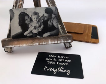 Engraved Picture Wallet Insert - Permanent Picture -  Add Handwriting option