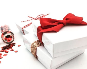 Gift Box, Gift Wrap Upgrade - Choose your color, White Box with Lid, Holiday Gifts -NOT SOLD SEPARATELY-