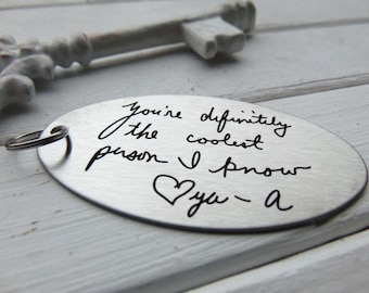 Handwritten Key Chain, Your Handwriting keychain - or font, personalized key chain, keychain for him, keychain for her, personalized, Christ