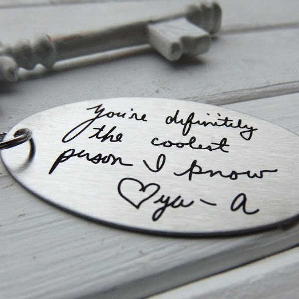 Handwritten Key Chain, Your Handwriting keychain - or font, personalized key chain, keychain for him, keychain for her, personalized, Christ