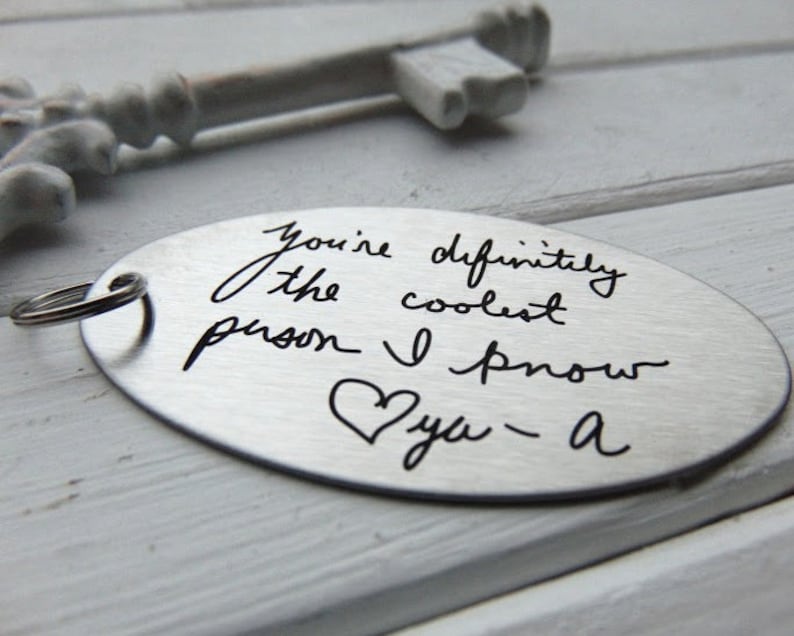 Handwritten Key Chain, Your Handwriting keychain - or font, personalized key chain, keychain for him, keychain for her, personalized, Christ 