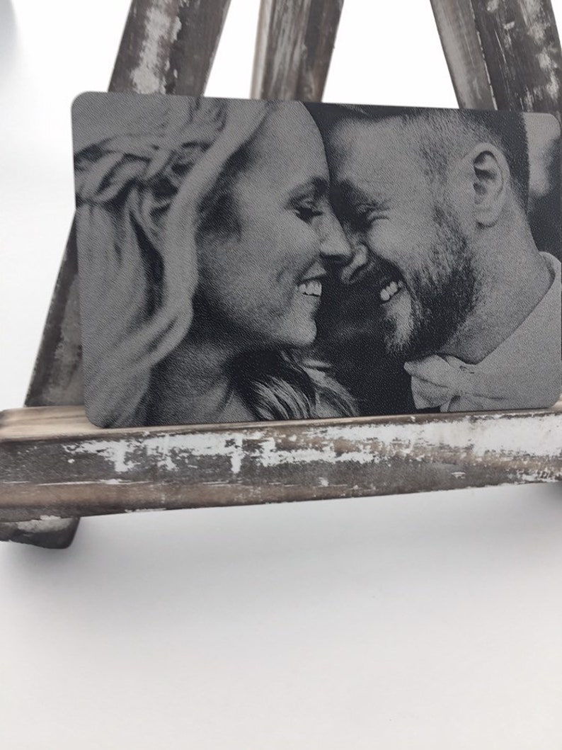 Photo Wallet Card Love Note Add Back Handwritten Engravings Laser Etched to Last Personalized Memorable Gifts image 4