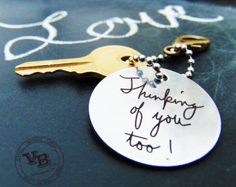 Handwritten Keychain- Use your own handwriting, personalized gifts for Christmas, Stainless Steel, Brass, handwritten gifts, gifts for him