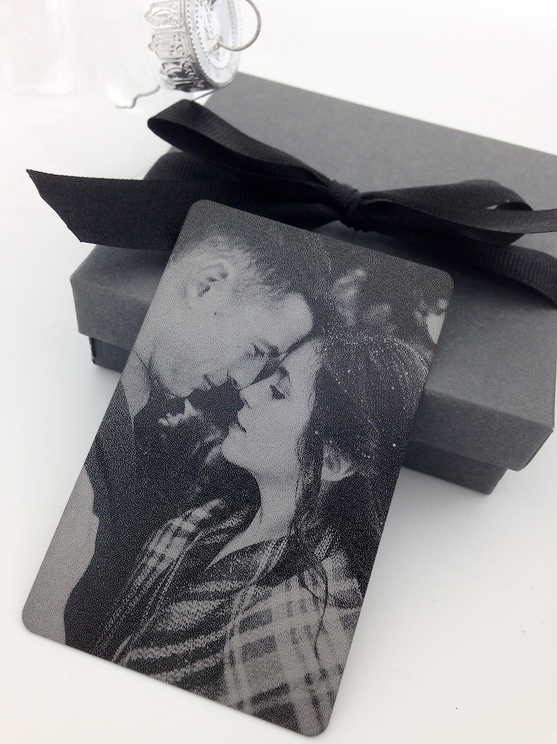 Your Handwritten Wallet Card Engraved Anodized Black Metal Etsy