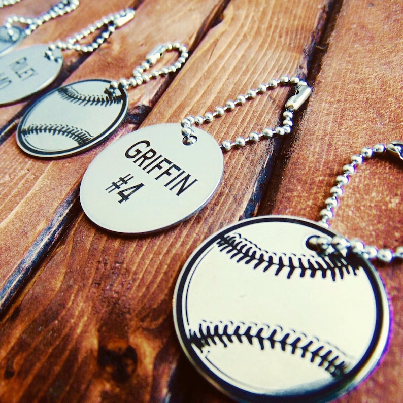 Baseball Bag Tags Team Souvenir Gifts Circle Key Chain Etsy