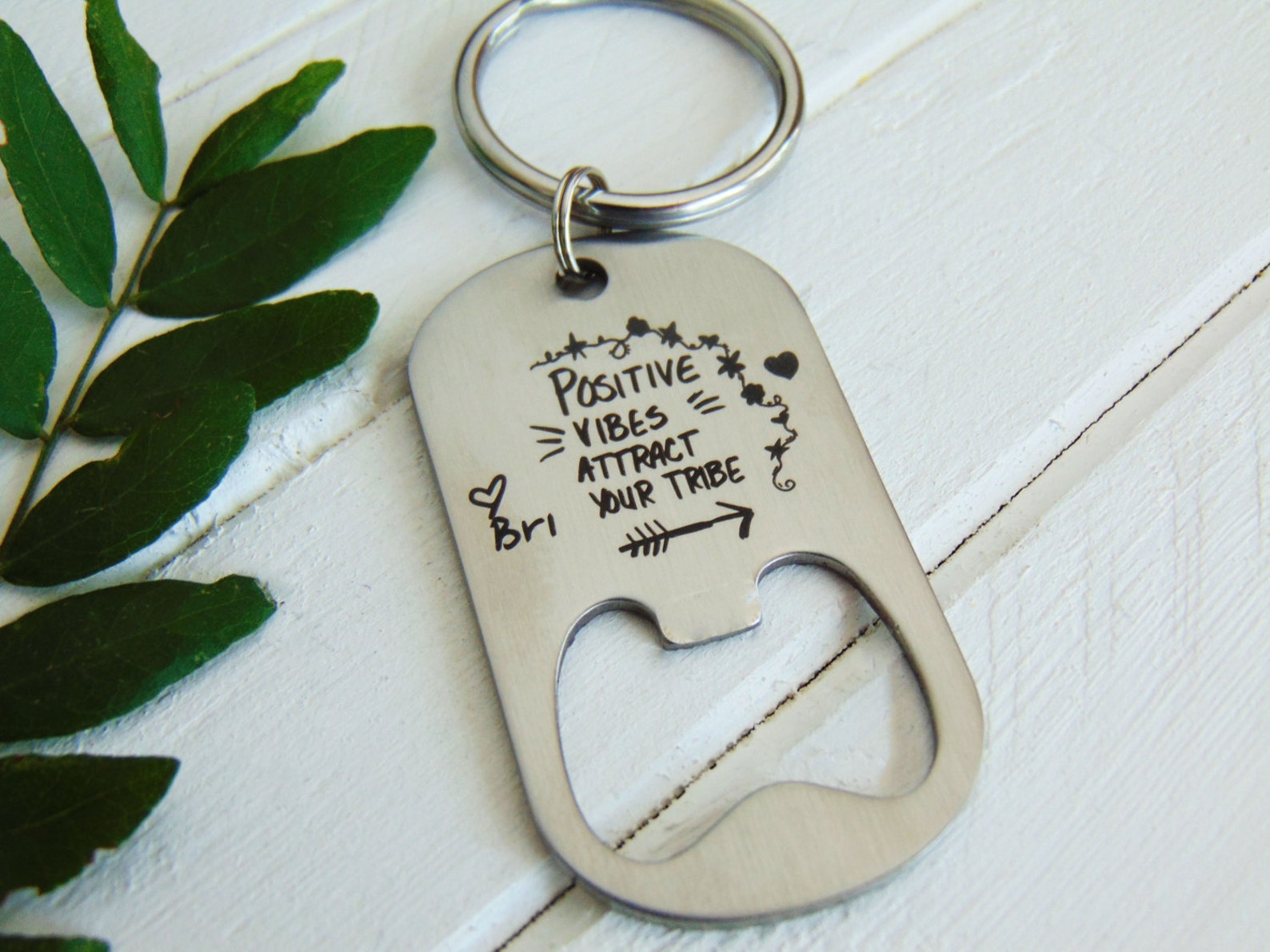 Handwritten Bottle Opener Dog Tag Key Chain or Ball Chain Etsy