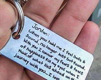 Your Handwritten Keychain- Your Design - Handwriting & Font Options - Personalized, Rectangle, Stainless Steel, Laser engraved Key Chain