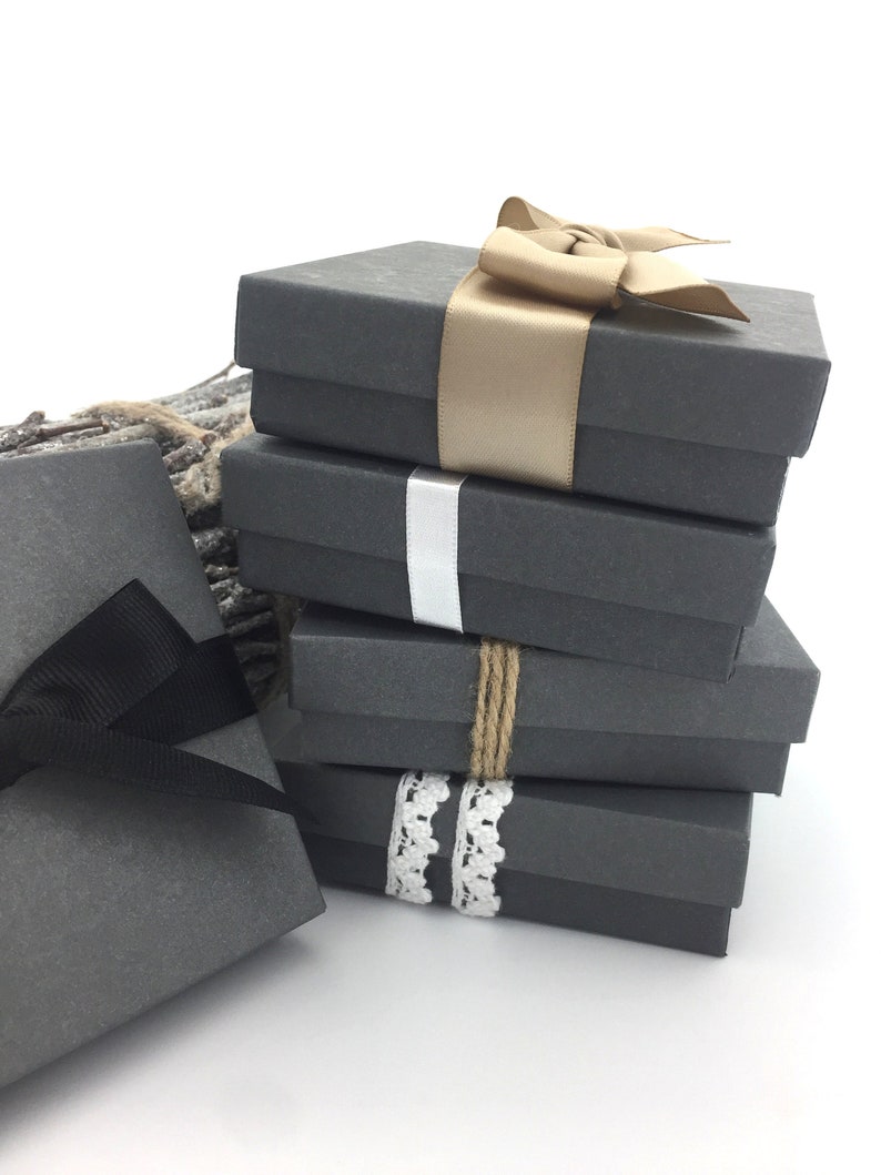 Gift Box Gift Wrap Upgrade Twine Wrapped Gray Box with Lid Etsy