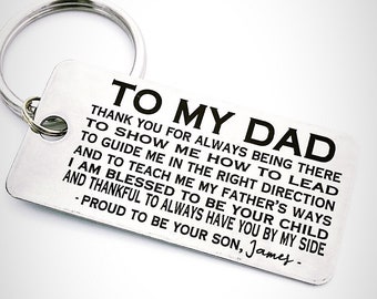 TO MY DAD - Keychain- Customize Your Design - Handwriting Option - Perfect Father's Day Gift - Laser engraved - For Him - Etsy Trend