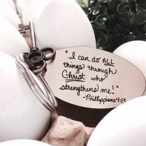 Handwritten Key Chain, Your Handwriting keychain or font, personalized key chain, keychain for him, keychain for her, personalized, Christ image 5