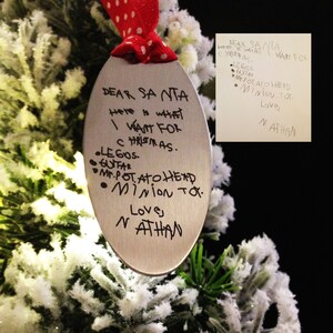 Note for Santa Engraved Ornament - Actual Handwriting - Your Child's ...