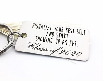 Graduate Keepsake Gift- Your Design - Handwriting & Font Options - Personalized, Rectangle, Stainless Steel, Engraved Key Chain