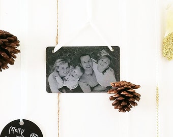 Family Portrait Christmas Card Ornament -Gift Tag -or Party Favor -Personalized w/ Photo, Handwriting, or Font Text- 2022 Christmas Gifts