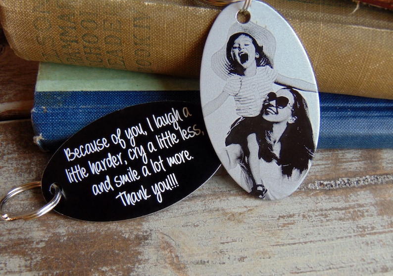 Photo Keychainwith Back Engraving Your Handwriting Option Etsy