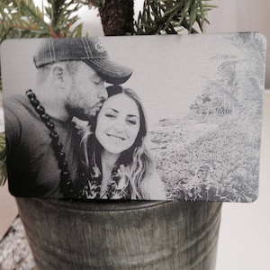 Engraved Picture Wallet Insert Add Back Engraving Too Stocking Stuffers, Gifts for Him or Her Laser Engraved Photo Love Note Card image 2