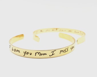 Personalized Message Bracelet~ Titanium Yellow Gold Steel Cuff ~ 6" x .25”- Inside/Outside Engraving Options _ Hypoallergenic, No Tarish
