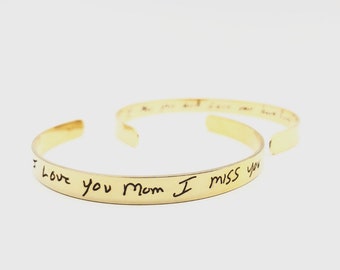 Personalized Message Bracelet~ Titanium Yellow Gold Steel Cuff ~ 6" x .25”- Inside/Outside Engraving Options _ Hypoallergenic, No Tarish