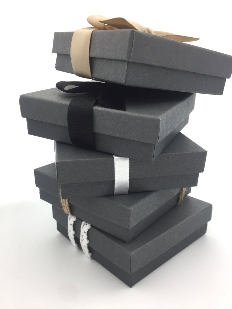 Gift Box Gift Wrap Upgrade Twine Wrapped Gray Box with Lid Etsy