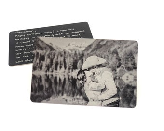 Long Lasting Couples Card - Laser etched Memories - Include your sentiment- add your own handwriting!