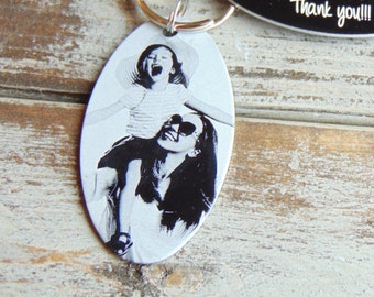 Mother's Day Photo Keychain-Back Engraving-Your Handwriting Option-Gift Ideas- Black Aluminum Custom Key Chain - Laser Engraved- Unique Gift