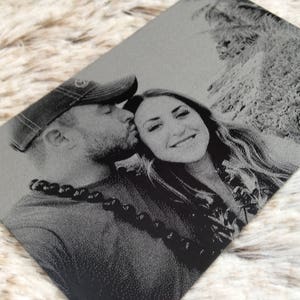 Engraved Picture Wallet Insert Add Back Engraving Too Stocking Stuffers, Gifts for Him or Her Laser Engraved Photo Love Note Card image 3