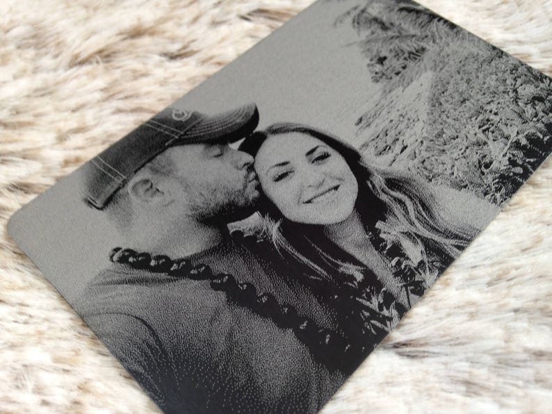 Engraved Picture Wallet Insert Add Back Engraving Too Stocking Stuffers, Gifts for Him or Her Laser Engraved Photo Love Note Card image 3