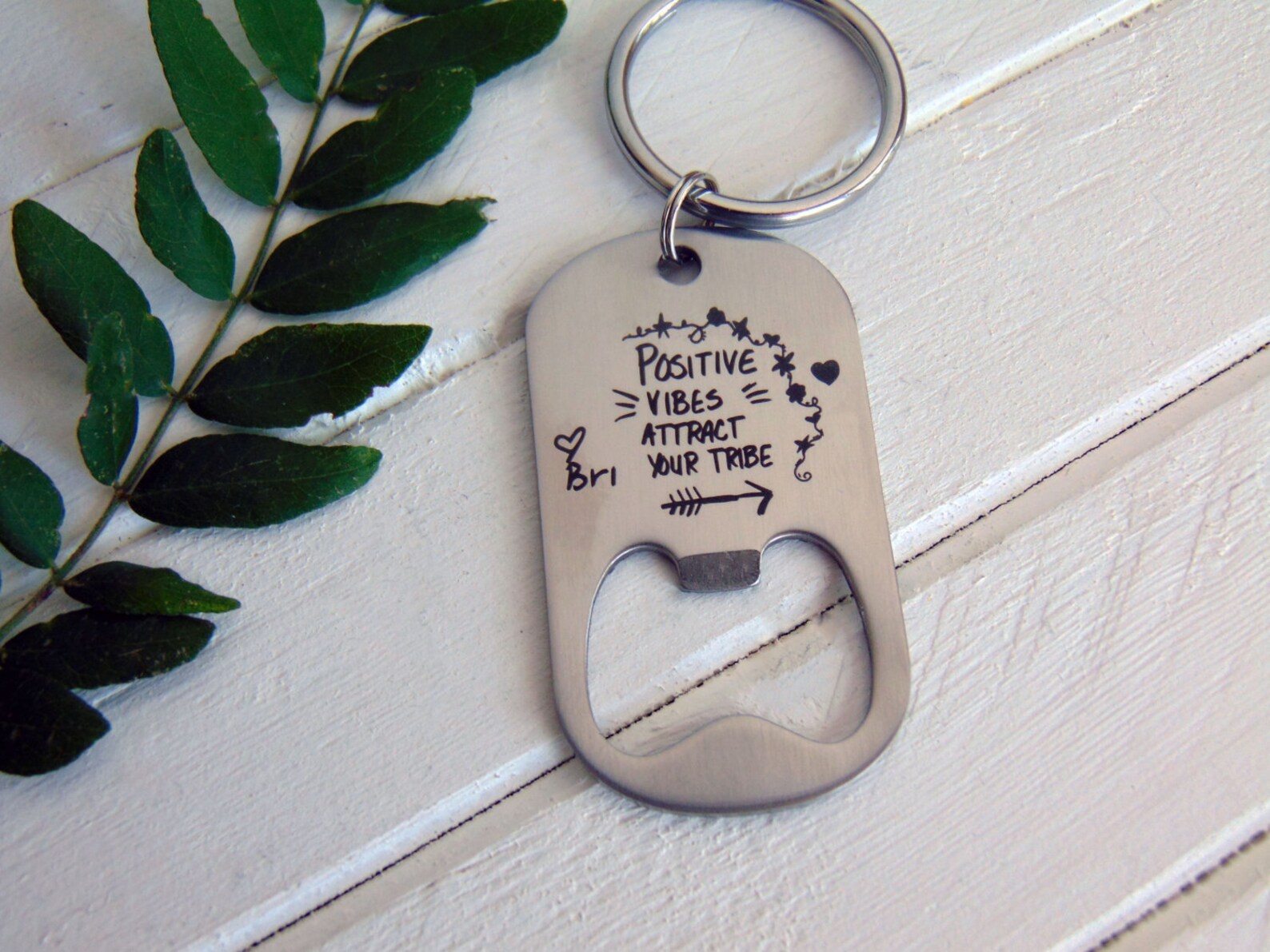 Handwritten Bottle Opener Dog Tag Key Chain or Ball Chain Etsy