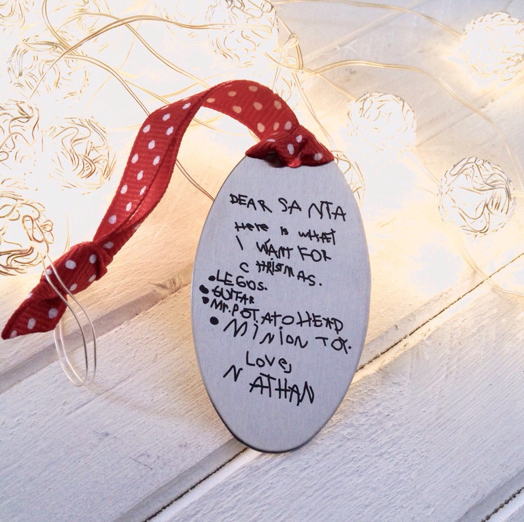 Note for Santa Engraved Ornament - Actual Handwriting - Your Child's ...