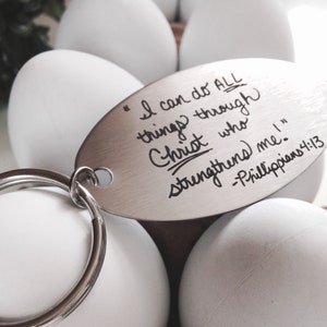 Handwritten Key Chain, Your Handwriting keychain or font, personalized key chain, keychain for him, keychain for her, personalized, Christ image 8