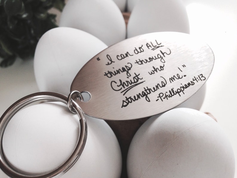 Handwritten Key Chain, Your Handwriting keychain or font, personalized key chain, keychain for him, keychain for her, personalized, Christ image 8