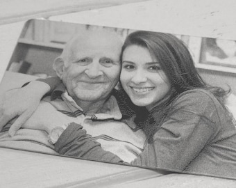 Picture Wallet Insert - Grandparents Day Gift - Back Engraving Too - Wallet Card - SALE!!! - Laser Engraved - Handwritten Wallet Insert