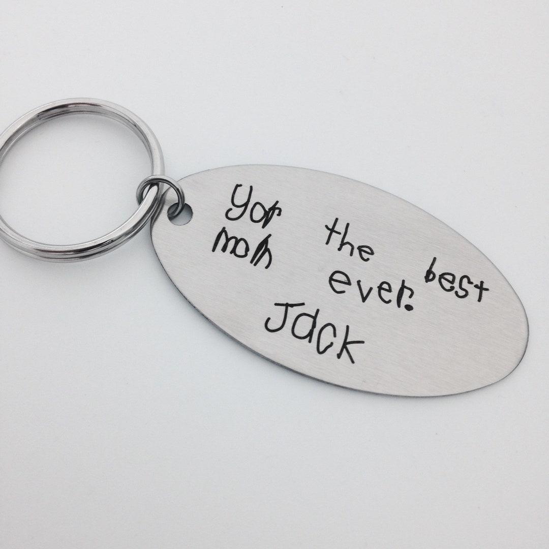 Child's Handwritten Key Chain, Your Handwriting Keychain - or Font ...