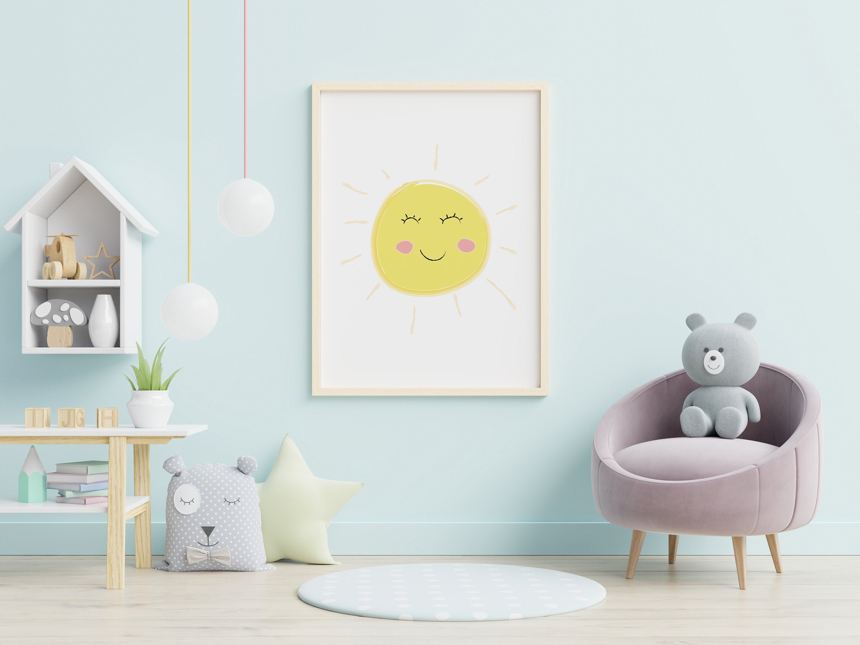 Sun Printable Wall Art Nursery Wall Art Kids Wall Art Sun Wall Etsy