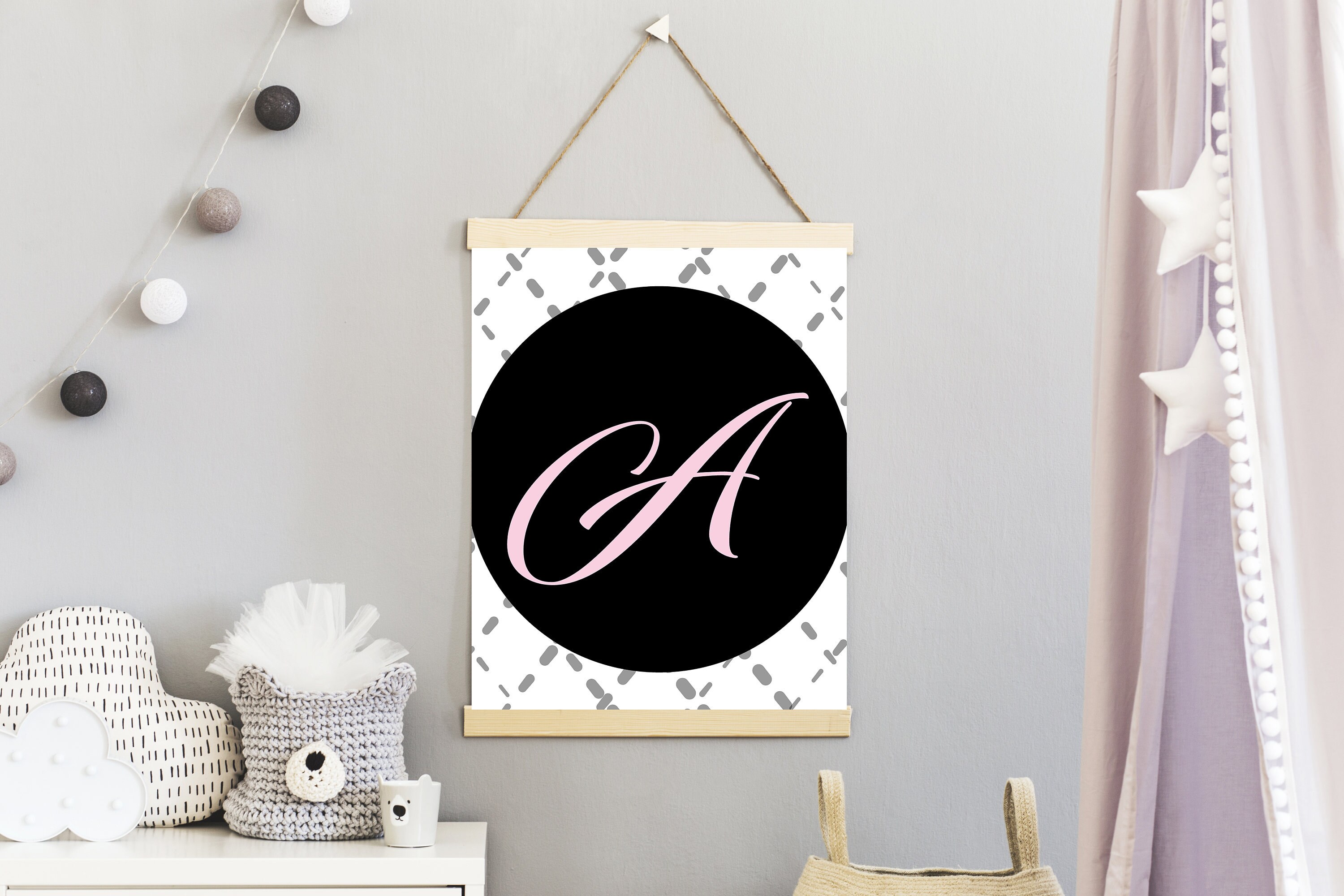 Letter A Printable Wall Art Wall Art Initial Wall Art Letter Etsy