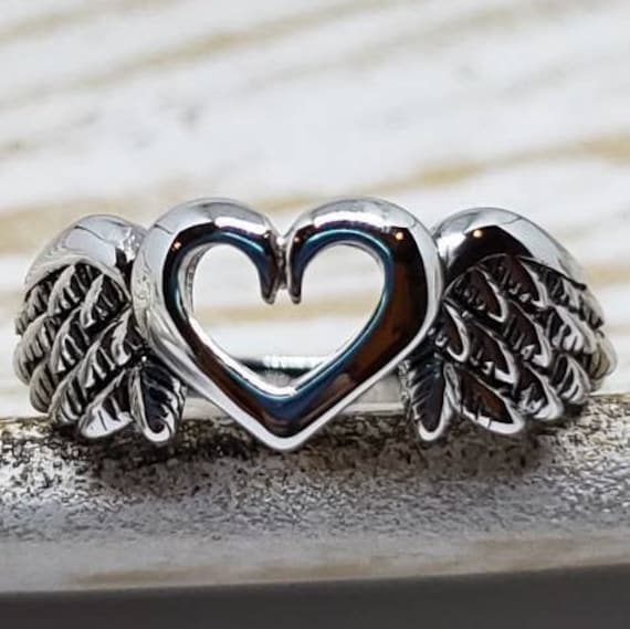 Angel Ring-sterling Silver Adjustable Angel Wings Ring-angel 