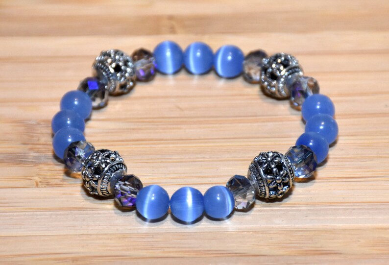 Cats Eye Blue Bracelet Cats Eye Jewelry Cats Eye Bracelet Etsy