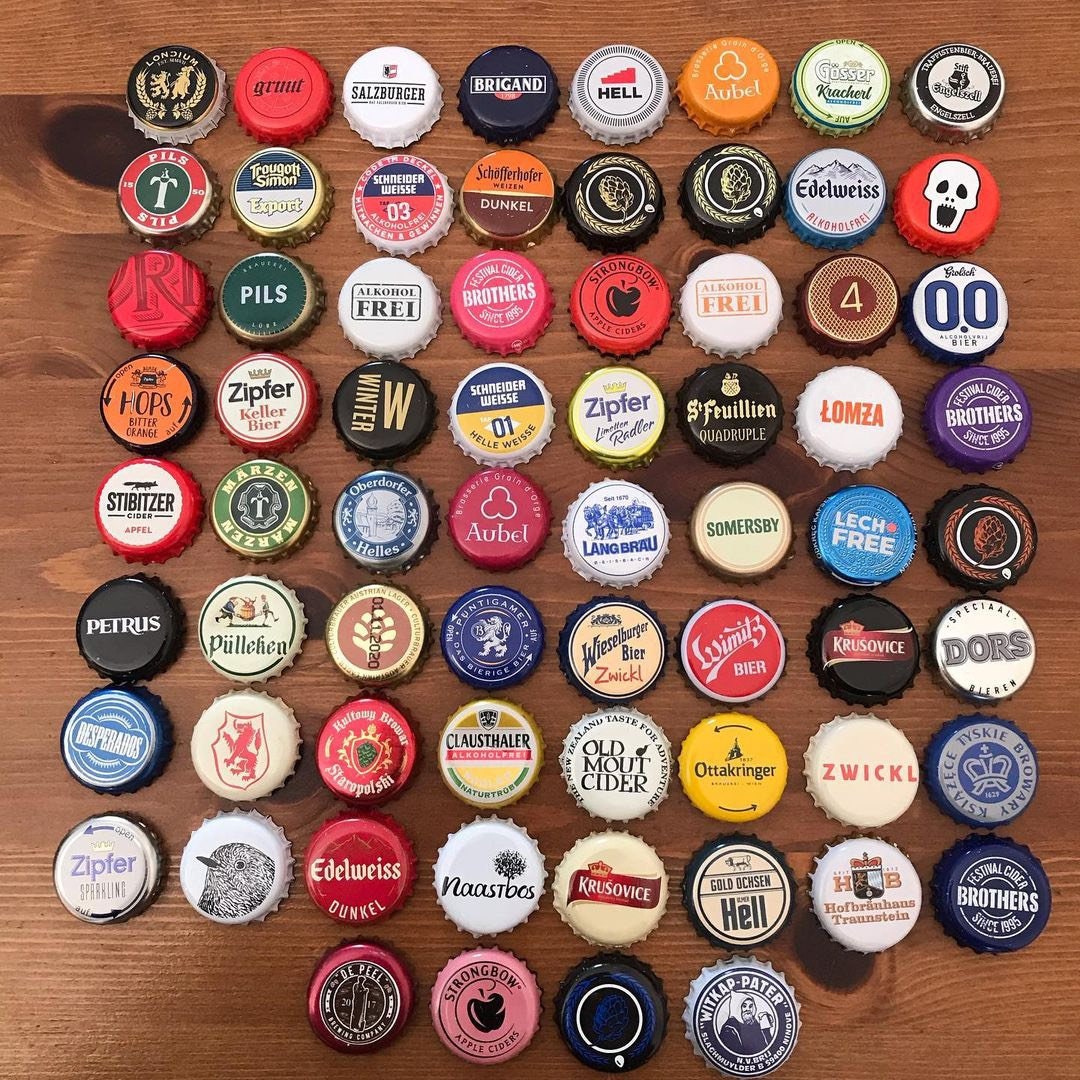 500 Assorted Beer Bottle Caps Beer Map Caps Craft Bottle Etsy
