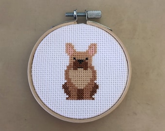 Frenchie French Bulldog Cross Stitch Pattern