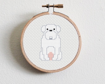 White American Bulldog Cross Stitch Pattern