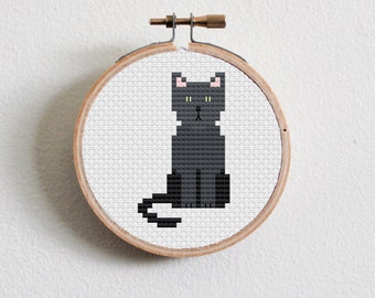 Black Cat Cross Stitch Pattern