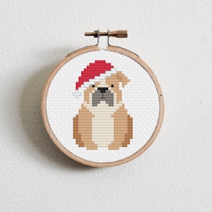 Christmas Bulldog Cross Stitch Pattern